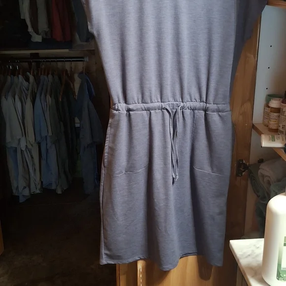 Light Blue V-Neck Drawstring Mini Dress, 32 Degrees - Picture 2 of 4